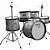 Bateria Acústica Infantil Junior 2t Prata Com Banco New York [F097] - Imagem 2