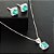 Conjunto Quadrado Com Zircônia Azul Tiffany  Em Prata 925 [F027] - Imagem 2