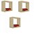 Kit 3 Nicho Decorativo 40x40x15 Cm Natural Em Mdf [F031] - Imagem 1