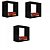 Kit 3 Nicho Decorativo 55x55x20 Cm Preto Em Mdf [F031] - Imagem 1