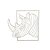 Placa Rinoceronte 3d Decoração Ambiente Branco Mdf 3mm [F031] - Imagem 1