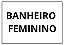 Placa Sinalização 1/2 Oficio Banheiro Feminino Mdf Branco [F031] - Imagem 1