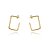 Brinco Pequeno De Argola Quadrada Folheado Em Ouro 18k [F027] - Imagem 1
