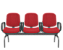 Longarina Premium Diretor Poliéster Vermelho 3 lugares - Imagem 1