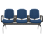 Longarina Premium Diretor Poliéster Azul 3 lugares - Imagem 1