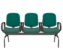 Longarina Premium Diretor Poliéster Verde 3 lugares - Imagem 1