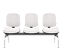 Longarina Premium Diretor Cromado Branco 3 lugares - Imagem 1