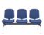 Longarina Premium Diretor Cromado Azul 3 lugares - Imagem 1
