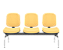 Longarina Premium Diretor Cromado Amarelo 3 lugares - Imagem 1