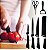 Jogo De Facas 6 Peças Aço Inoxidável Conjunto Com Tesoura Multifuncional Cozinha [F102] - Imagem 7