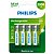 4 Pilhas Recarregaveis Aa Philips [F108] - Imagem 1