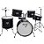 Bateria Acústica Infantil Junior 2t Preta Com Banco New York [F097] - Imagem 1