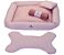 Kit Cama Pet Cachorro Ou Gato Chevron Rosa Tam: M 04 Peças [F101] - Imagem 1