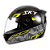 Capacete Sky Two Cyber Snake Preto Brilho Transf Amarelo 56 [F016] - Imagem 2