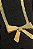 Colar Fita Com Laço Banhado Em Ouro 18k [F027] - Imagem 1