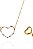 Conjunto De Coração Vazado Cravejado Com Zircônias Multicolor Banhado Em Ouro 18k [F027] - Imagem 3