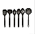 Conjunto Kit Utensílios Cozinha Colher Concha Escumadeira Espátula Pegadores [F102] - Imagem 3