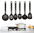 Conjunto Kit Utensílios Cozinha Colher Concha Escumadeira Espátula Pegadores [F102] - Imagem 2