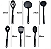 Conjunto Kit Utensílios Cozinha Colher Concha Escumadeira Espátula Pegadores [F102] - Imagem 4