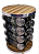 Torre De Porta Temperos Condimentos Giratório Inox 16 Potes Base Giratório [F102] - Imagem 4