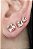 Trio Quadrado De Zircônia Rosa Claro Banhado Em Ouro 18k [F027] - Imagem 1