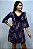 Vestido Curto Viscolycra Mangas Flare Paisley Azul [F081] - Imagem 1