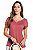Blusa Mangas Curtas Cotton Decotado Tiras [F081] - Imagem 1