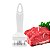 Amaciador De Carne Furador Batedor Manual Inox  Cor: Branco [F102] - Imagem 1