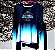 Camiseta manga longa corta vento Vegstorm dry fit preta com azul - Imagem 1