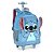 Mochila Infantil Escolar Rodinhas Stitch Azul 3D Luxcel - Imagem 1
