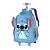 Mochila Infantil Escolar Rodinhas Stitch Azul 3D Luxcel - Imagem 2