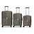 Conjunto 3 Malas de Viagem P M G Giro 360° Polipropileno Batiki - Imagem 3