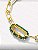 Pulseira Dourada Correntes com pedras verdes - Imagem 2