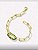 Pulseira Dourada Correntes com pedras verdes - Imagem 3