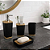 Conjunto de Acessórios para Banheiro 4 peças Preto com Bambu - Imagem 5