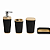 Conjunto de Acessórios para Banheiro 4 peças Preto com Bambu - Imagem 2