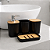 Conjunto de Acessórios para Banheiro 4 peças Preto com Bambu - Imagem 4