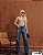 Calça Wide Leg Jeans Feminina Azul - Imagem 2