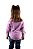 Camisa Infantil Feminina Manga Longa Xadrez Roxa - Imagem 2