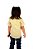 Camisa Infantil Feminina Manga Curta Xadrez Amarela - Imagem 4