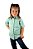 Camisa Infantil Feminina Manga Curta Xadrez Verde - Imagem 2