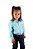 Camisa Infantil Feminina Manga Longa Xadrez Azul - Imagem 2