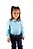 Camisa Infantil Feminina Manga Longa Xadrez Azul - Imagem 3