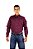 Camisa Masculina Manga Longa Stable Brand Vinho lisa - Imagem 5
