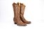 Bota Feminina Stable Brand bico fino fossil marrom costura bege - Imagem 2