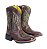 Bota Western Infantil Masculina marrom costura verde - Imagem 2