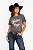 T-Shirt feminina stable brand western vibes chumbo - Imagem 1