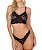 Conjunto Lingerie Renda Feminina Preta - Imagem 1