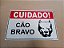 Placa De Identificação - Cuidado Cão Bravo 20x30cm - Imagem 2