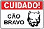 Placa De Identificação - Cuidado Cão Bravo 20x30cm - Imagem 1